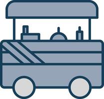 Food Cart Line Filled Grey Icon vector