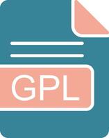 GPL File Format Glyph Two Color Icon vector