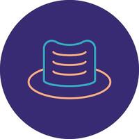 Hat Line Two Color Circle Icon vector