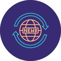 News Report Line Two Color Circle Icon vector