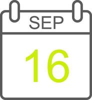 September Line Two Color Icon vector