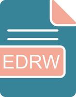 edrw archivo formato glifo dos color icono vector