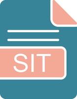 SIT File Format Glyph Two Color Icon vector