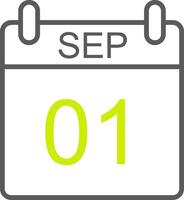 September Line Two Color Icon vector