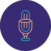 Microphone Line Two Color Circle Icon vector