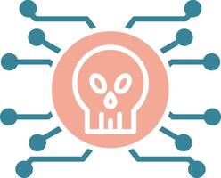 Cyber Attack Glyph Two Color Icon vector