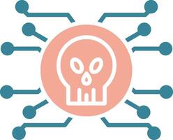 Cyber Attack Glyph Two Color Icon vector