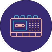 Tape Recorder Line Two Color Circle Icon vector