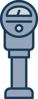 Parking Meter Line Filled Grey Icon vector