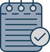 Checklist Line Filled Grey Icon vector