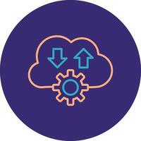 Cloud Line Two Color Circle Icon vector