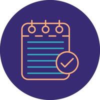 Checklist Line Two Color Circle Icon vector