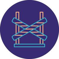 Crime Scene Line Two Color Circle Icon vector