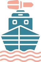 Boat Glyph Two Color Icon vector