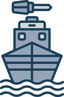 Boat Line Filled Grey Icon vector