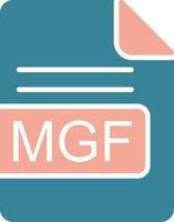 MGF File Format Glyph Two Color Icon vector