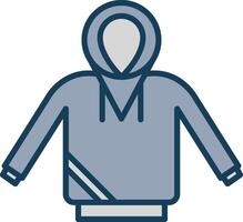 Hoodie Line Filled Grey Icon vector