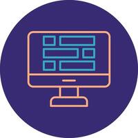 Dashboard Line Two Color Circle Icon vector