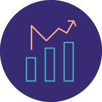 Chart Line Two Color Circle Icon vector