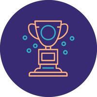 Trophy Line Two Color Circle Icon vector