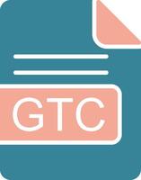 GTC File Format Glyph Two Color Icon vector