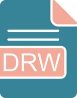 DRW File Format Glyph Two Color Icon vector