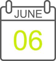 June Line Two Color Icon vector