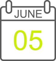 June Line Two Color Icon vector