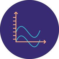 Wave Chart Line Two Color Circle Icon vector