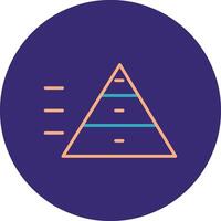 Pyramid Chart Line Two Color Circle Icon vector
