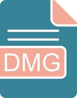 DMG archivo formato glifo dos color icono vector