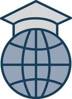 Study Abroad Line Filled Grey Icon vector