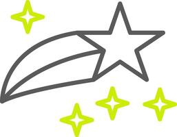 Shooting Star Line Two Color Icon vector