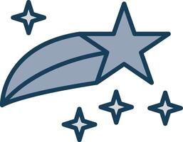 Shooting Star Line Filled Grey Icon vector
