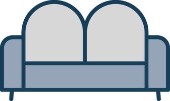 sofá cama línea lleno gris icono vector