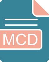 mcd archivo formato glifo dos color icono vector