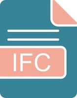 IFC File Format Glyph Two Color Icon vector