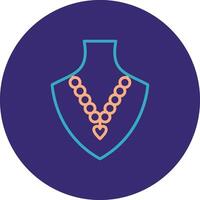Pearl Necklace Line Two Color Circle Icon vector