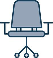 Chair Line Filled Grey Icon vector