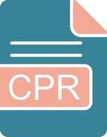 CPR File Format Glyph Two Color Icon vector