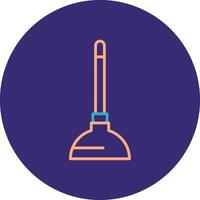 Plunger Line Two Color Circle Icon vector