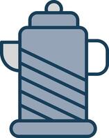 Kettle Line Filled Grey Icon vector