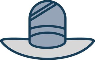 Hat Line Filled Grey Icon vector