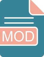 MOD File Format Glyph Two Color Icon vector