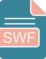 swf archivo formato glifo dos color icono vector