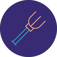 Fork Line Two Color Circle Icon vector