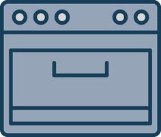 Cooking Stove Line Filled Grey Icon vector