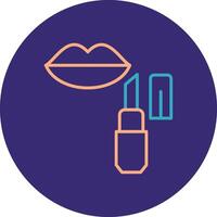 Lip Balm Line Two Color Circle Icon vector