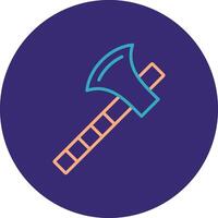 Axe Line Two Color Circle Icon vector