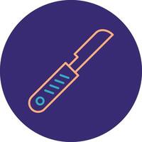 Scalpel Line Two Color Circle Icon vector